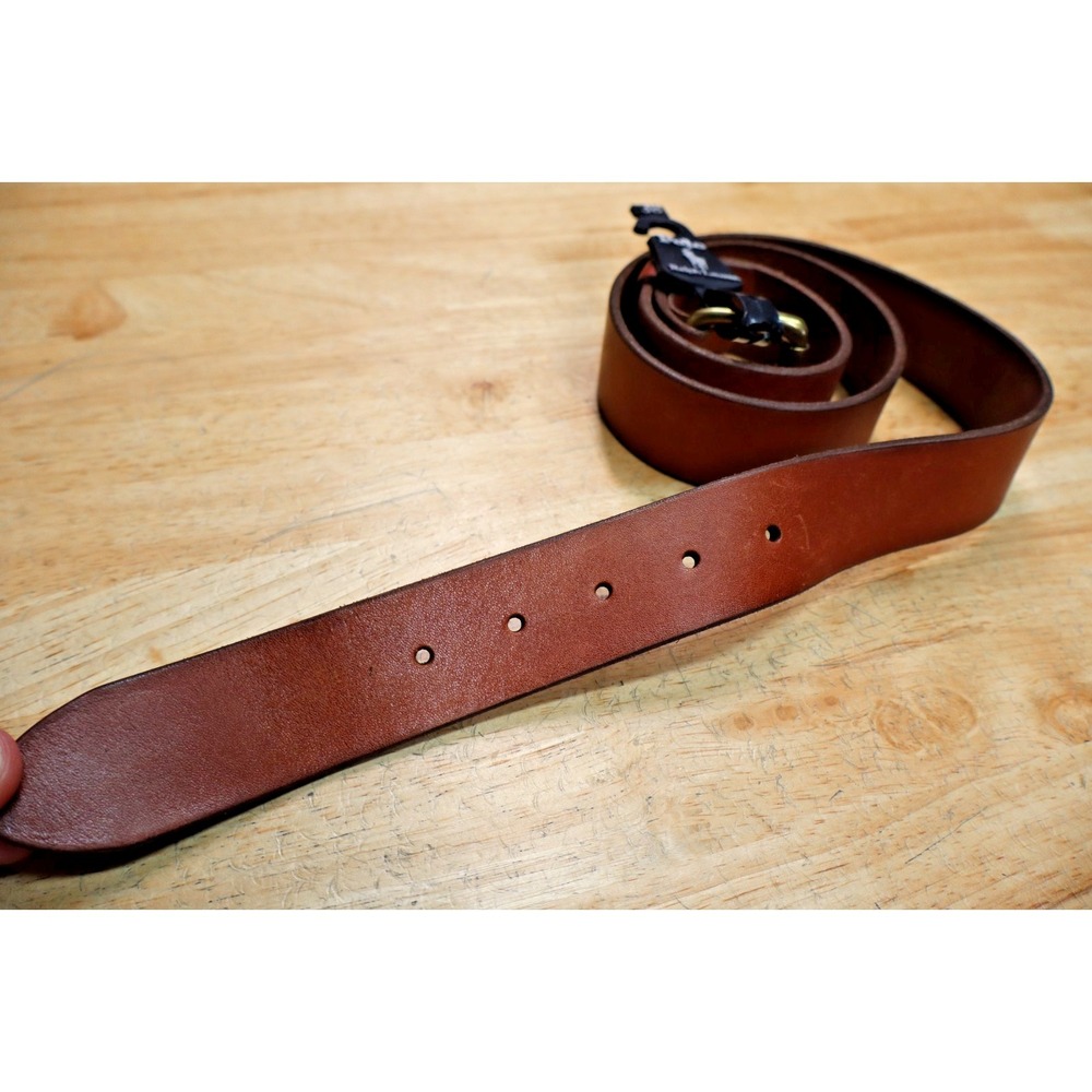 Polo Ralph Lauren Pony Logo Brass Buckle Italian Saddle Leather Belt Size 38
